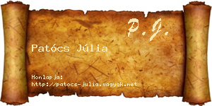 Patócs Júlia névjegykártya