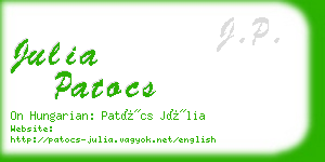 julia patocs business card